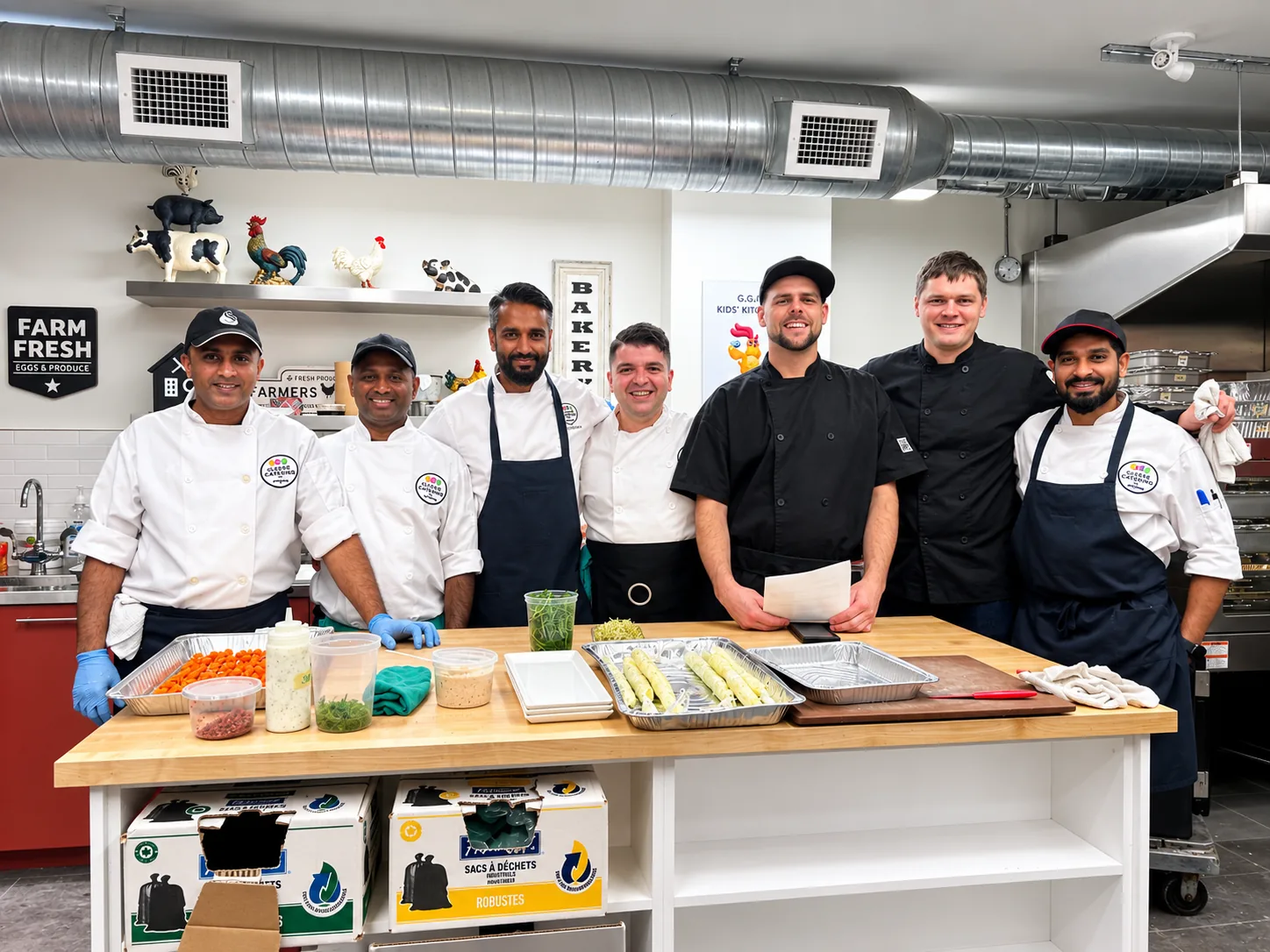 The Cleese kitchen team at the pass
