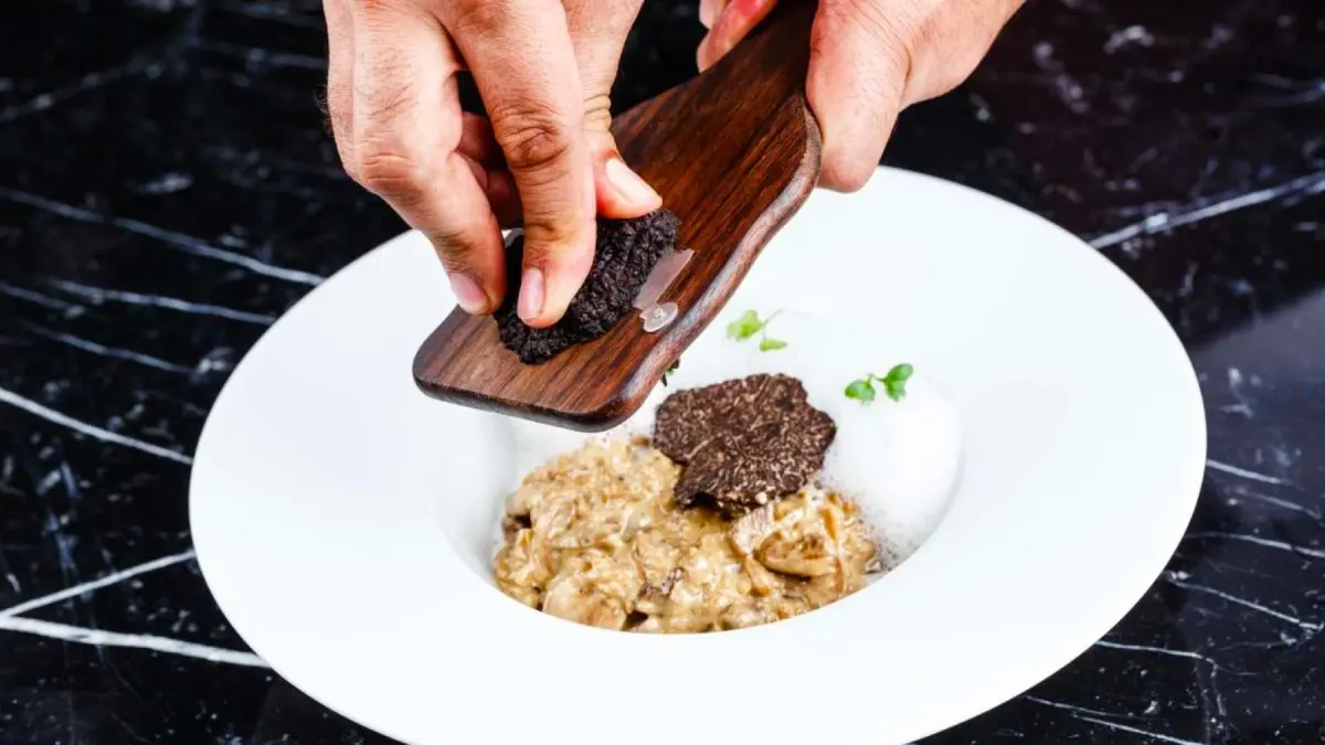 Truffle risotto, shaved at the pass